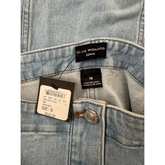 Club Monaco Denim Button Front Midi Dress Indigo Blue Size 10 NWT $249 Retail - Picture 9 of 11